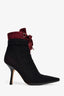 Christian Dior Black Mesh Overlay Heeled Laced Boots Size 38.5