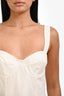 Solid And Striped White Linen Blend Mini Dress Size M