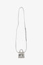 Delvaux Silver Metallic Leather Brilliant Charm with Strap