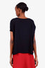 Moncler Black/Pink Silk Flower Print T-Shirt Size M