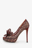 Valentino Red Satin Lace and Bow Heels Size 36