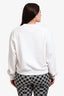 Maison Margiela White Logo Embroidered Crewneck Sweater Size M