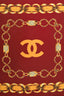 Pre-loved Chanel™ Burgundy Silk Golden Chains Scarf