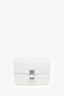 Celine White Grained Calfskin Classic Medium Box Crossbody Bag