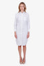 Thom Browne White Oxford Grosgrain Placket Shirtdress Size 36