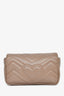 Gucci Taupe Chevron Leather Super Mini Marmont Crossbody