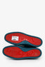 Christian Louboutin Teal Suede Lou Spikes High Top Sneakers Size 45 Mens