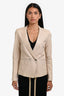Lafayette 148 Beige Leather Blazer Size 2