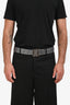 Fendi Grey/Black Reversible FF Zucca Print and FF Buckle "College" Men's Belt