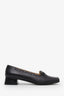 Salvatore Ferragamo Black Leather Bow Heeled Loafer Size 6