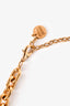 Miu Miu Gold Tone Metal Logo Chain Link Choker