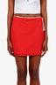 Burberry Red Tartan Trim Swimsuit Cover-Up Skirt Size XL