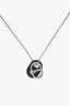 Hermès Silver Tone Black Swift O'Maillon Pendant Necklace