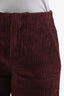 Pantalon droit en velours côtelé bordeaux Brunello Cucinelli, taille 36