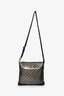 Gucci 2009 Black/Gold Sparkly Canvas and Leather Crossbody Messenger Bag