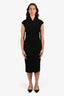 Alexander McQueen Black Jersey Twist Front Maxi Dress Size 46