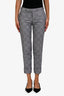 Thom Browne Grey Tonal Check Pattern Trousers Size 0