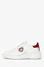 Roger Vivier White/Red Patent Leather Heart Buckle Sneakers Size 38