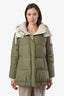 Brunello Cucinelli Green Hooded Zip Up Quilted Down Jacket Size 40