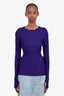 Burberry Purple Ribbed Long Sleeve Shirt Size S