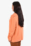 St. John Orange Cashmere Button Up Sweater Size XL