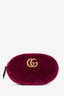 Gucci Purple Velvet Matelassé GG Marmont Belt Bag