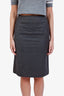 Pre-loved Chanel™ Grey Wool Midi Skirt Size 36