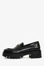 Pre-loved Chanel™ Black Leather CC Platform Loafers Size 36.5