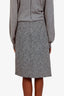 Gucci Grey Cotton Wool Midi Skirt Size 40