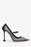 Miu Miu Black Fishnet Crystal Embellished Heels Size 37