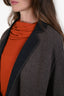 Loro Piana Brown/Navy Blue Baby Cashmere Reversible Jimi Coat with Leather Belt Size Medium