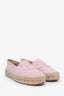 Pre-loved Chanel™ Pink Lambskin Leather Interlocking CC Logo Espadrilles Size 40