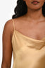 Serenity Gold Silk Cowl Neck Backless Maxi Dress Size XS
