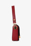 Valentino Red Leather Shoulder Bag with Convertible Strap