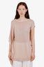 Brunello Cucinelli Beige Linen Silk Embellished Top Size L