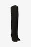 Gianvito Rossi Black Suede Stiletto Thigh High Boots Size 36.5