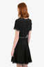 Rebecca Taylor Black Tweed Fringe Edge Short Sleeve Dress Size 6