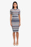 Zimmermann Blue/Orange Ribbed Knit Maxi Dress Size 0