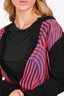 Hermès Black/Red/Blue Cashmere Silk Patterned Top Size 36