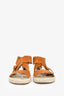 Chloe Brown Suede Scallop Wrap Espadrille Sandals Size 41