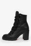 Christian Louboutin Black Leather Quilted Tongue Mad 70 Heeled Ankle Boot Size 39