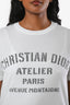 Christian Dior White Cotton Logo 'Atelier' Crew Neck T-Shirt Size XS