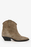 Isabel Marant Brown Suede Western Ankle Booties Size 36