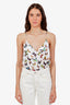 L'Agence Silk Butterfly Printed Strappy Bodysuit Size M