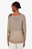 Brunello Cucinelli Taupe Linen Monili Bead Shoulder Sweater Size XS