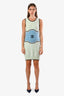 Pre-loved Chanel™ 2009C Green/Blue Cashmere CC Mini Dress Size 38