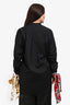 J.W. Anderson Black Cotton Poplin Blouse With Printed Silk Cuff Ties Size 8 US
