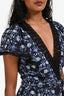 Sandro Black/Blue Floral Short Sleeve Romper Size 38