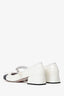 Miu Miu White/Black Patent Leather Mary Jane Pumps Size 37.5