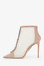 Jimmy Choo Beige Suede Crystal Embellished Bing 100 Heeled Boot Size 39